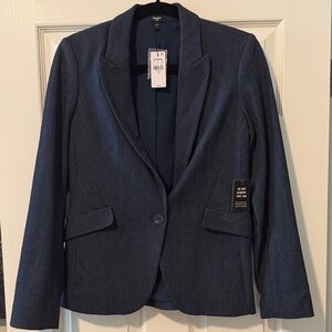 Express Dark Denim Single-Button Blazer (NWT)